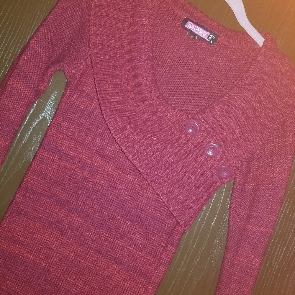 Long red sweater